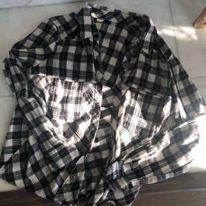Free People Plaid flannel button down